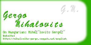 gergo mihalovits business card